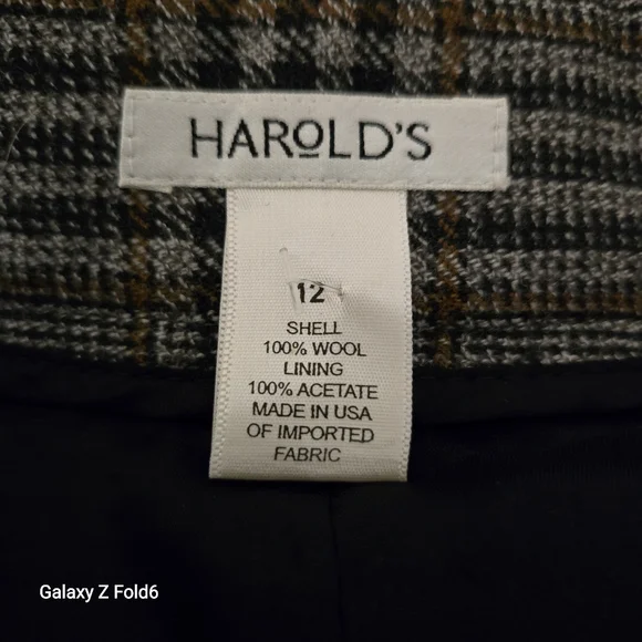 Harold’s Women’s‎ Wool Plaid Pants Size 12 NWT Contemporary Fit Alex Flawed - Picture 3 of 10